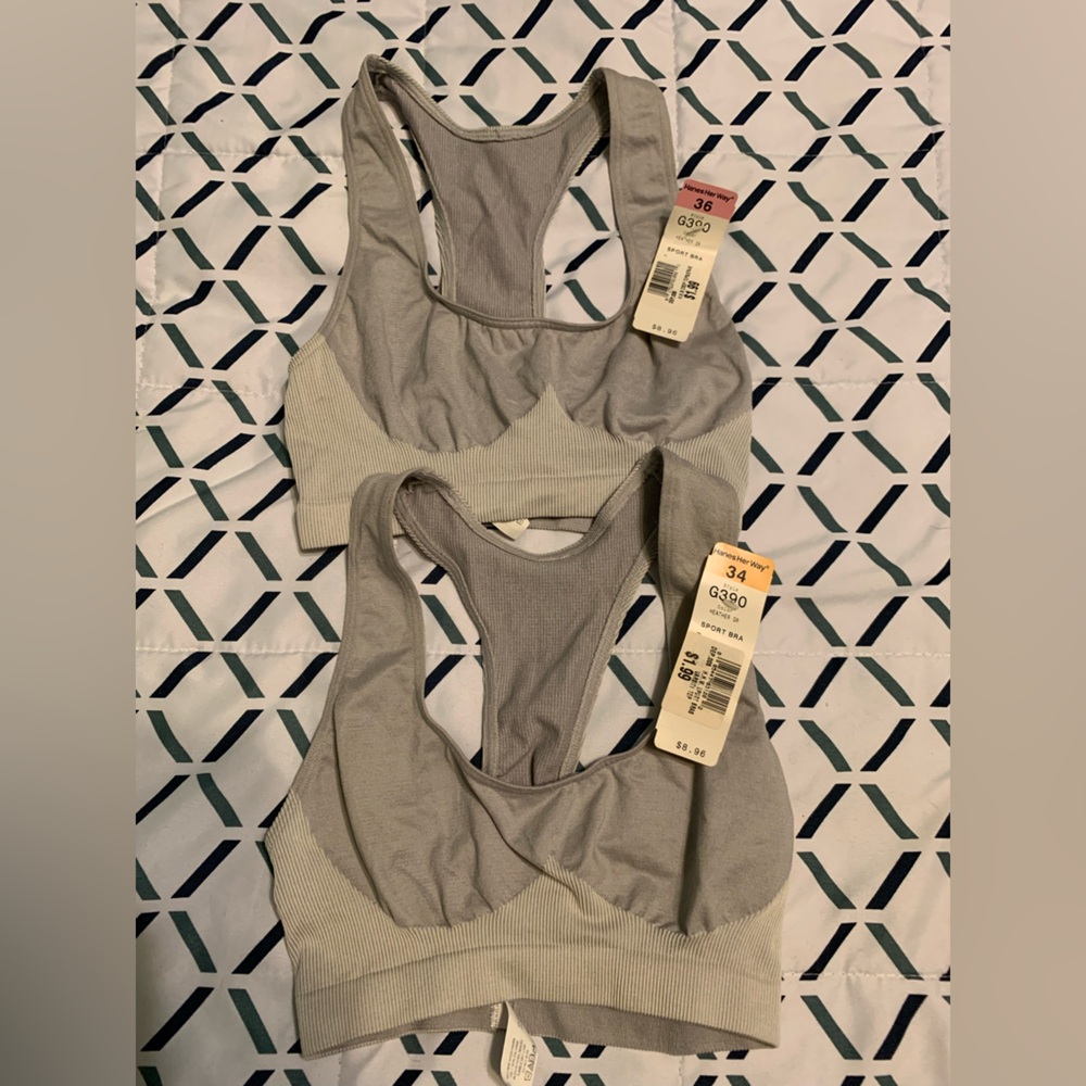 Hanes her Way Gray Sports Bras